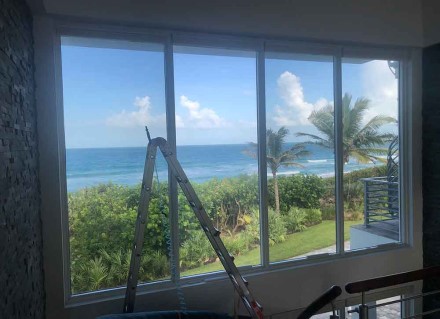 Window film improves the view overlooking the water from a Brevard County home.