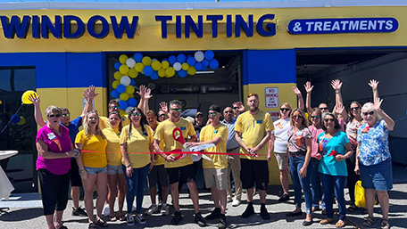 JAG Tinting Experts Celebrate 10 Years in Cocoa Beach with a Ribbon Cutting Ceremony in April 2023.